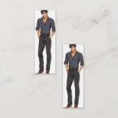 Anime Zaddy Handsome Man Mini Visitenkarte (Vorne/Hinten)