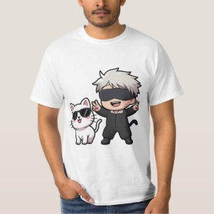 Anime-Zeichen und Blushing-Katze T-Shirt