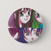 Animemädchen Button (Vorderseite)