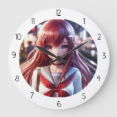 ANIMEMÄDCHEN GROßE WANDUHR (Vorderseite)