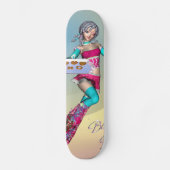 Animemädchen mit Plätzchen Skateboard (Vorderseite)