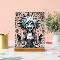 Animes Comic fröhliche Kunst Original blu_eyes bla