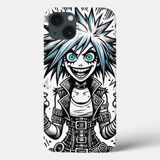Animes Comic fröhliche Kunst Original blu_eyes bla Case-Mate iPhone Hülle (Rückseite)