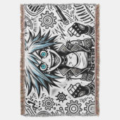 Animes Comic fröhliche Kunst Original blu_eyes bla Decke (Vorderseite Vertikal)