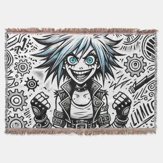 Animes Comic fröhliche Kunst Original blu_eyes bla Decke (Vorderseite)