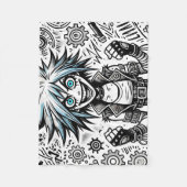 Animes Comic fröhliche Kunst Original blu_eyes bla Fleecedecke (Vorderseite)