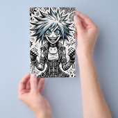 Animes Comic fröhliche Kunst Original blu_eyes bla Flyer (Handgriff)