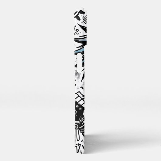 Animes Comic fröhliche Kunst Original blu_eyes bla iPhone Hülle (Rechte Seite)