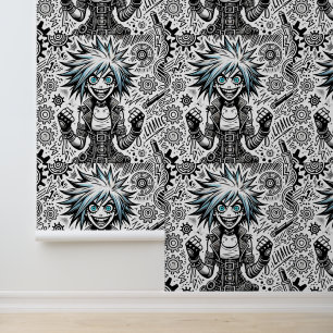 Animes Comic fröhliche Kunst Original blu_eyes bla Tapete