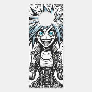 Animes Comic fröhliche Kunst Original blu_eyes bla Türanhänger