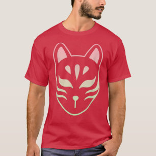 Animes Kitsune Retro Vintage Maske, japanischer Fu T-Shirt