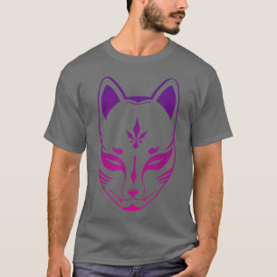 Animes Kitsune Retro Vintage Maske, japanischer Fu T-Shirt