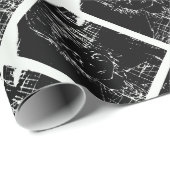 Animes Manga Alltagsschwarz Projekt Geschenkpapier (Rolleneckpunkt)