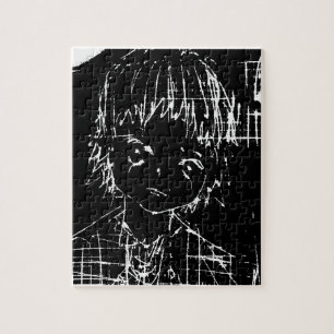 Animes Manga Alltagsschwarz Projekt Puzzle
