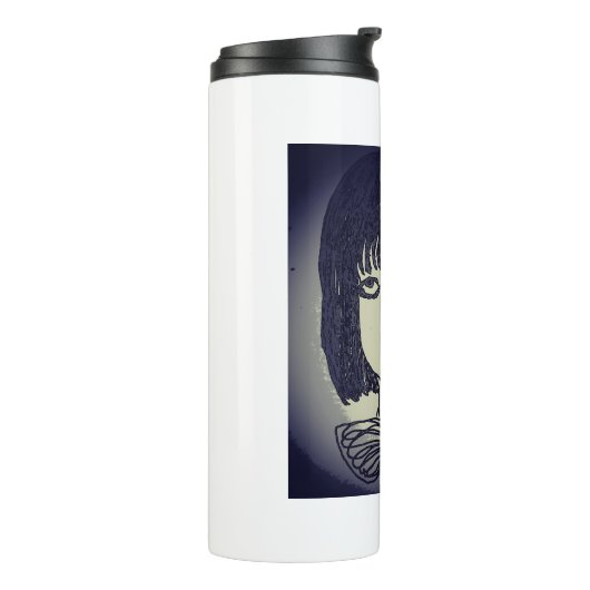 Animes Manga niedlich Mädchen in Verzweiflung  Thermosbecher (Nach links gedreht)