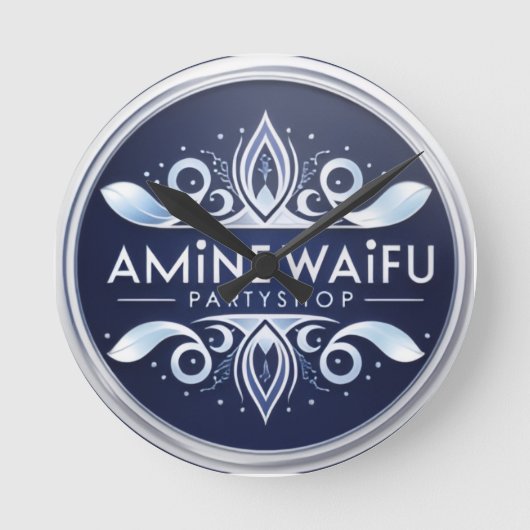 Animewaifupartyshop Runde Wanduhr (Vorderseite)