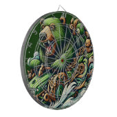 Animierte Bären fahren mit einem grünen Auto Dartscheibe (Vorderseite Links)