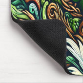 Animierte Bären fahren mit einem grünen Auto Mousepad (Ecke)