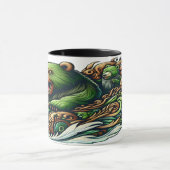 Animierte Bären fahren mit einem grünen Auto Tasse (Zentrum)