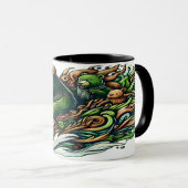 Animierte Bären fahren mit einem grünen Auto Tasse (VorderseiteRechts)