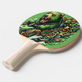 Animierte Bären fahren mit einem grünen Auto Tischtennis Schläger (Vorderseite)