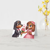 Animierte Dackel Valentine Card Karte (Gelbe Blume)