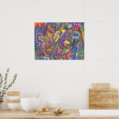 Animierte Farbe, 24x18 Poster (Küche)