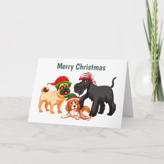 Animierte frohe Weihnachtshunde Karte (Vorderseite)