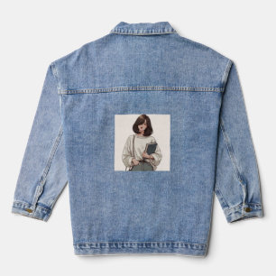 Animierte gedruckte Denim Jacket Jeansjacke