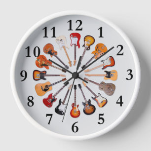 Animierte Gitarren Hintergrund runde Uhr