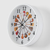 Animierte Gitarren Hintergrund runde Uhr (Winkel)