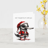 Animierte Gothic Duck Christmas Card Karte (Gelbe Blume)