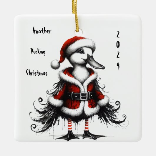 Animierte Gotische Entenschmuck Keramikornament (Vorderseite)