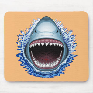 Animierte Hai-Gesichtszähne Mousepad
