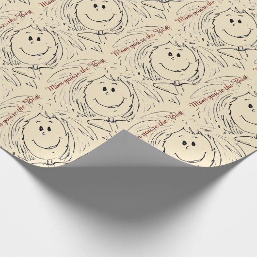Animierte Hand gezeichnet weibliche Gesicht Mutter Geschenkpapier (Ecke)