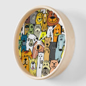 Animierte Hunde und Katzen-Abbildungen rund um die Uhr (Winkel)