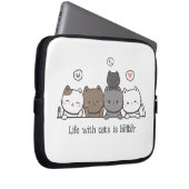 Animierte Katze Laptop-Sieb, Katzenliebhaber Custo Laptopschutzhülle (Vorne Rechts)