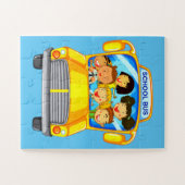 Animierte Kinder im Schulbus Puzzle (Horizontal)