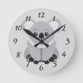 Animierte Koala-Bärenuhr Runde Wanduhr (Vorderseite)
