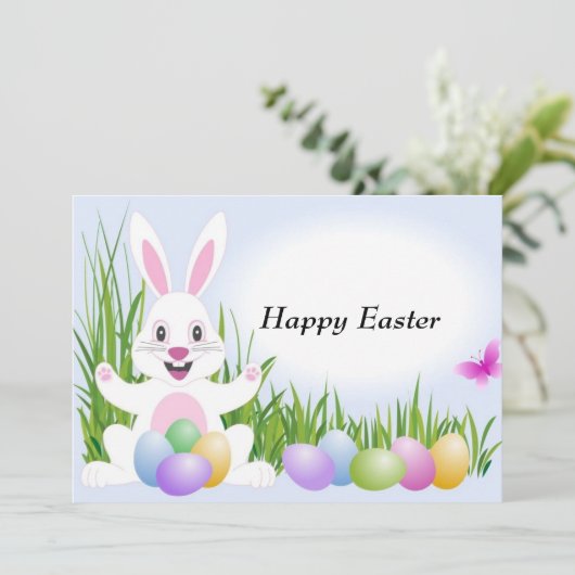 Animierte Ostersonne individuelle Einladung (Stehend Vorderseite)