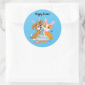 Animierte Ostkatze und Hund Runder Aufkleber (Tasche)