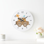 Animierte Safari-Tiere Große Wanduhr (Zuhause)