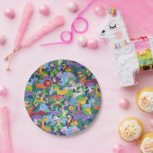 Animierte Safari-Tiere Pappteller (Party)