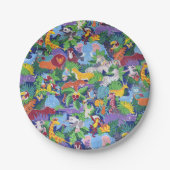 Animierte Safari-Tiere Pappteller (Vorderseite)