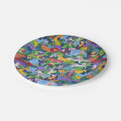 Animierte Safari-Tiere Pappteller (Schrägansicht)