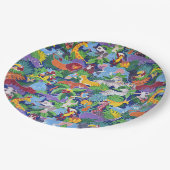 Animierte Safari-Tiere Pappteller (Schrägansicht)