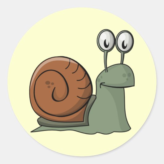 Animierte Schnecke Runder Aufkleber (Vorderseite)