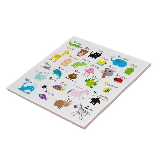 Animierte Tiere Alpabet Fliese (Seite)