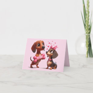 Animierte Valentinstagskarte mit Dachshund Karte