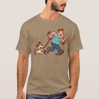 Animierte Verfolgungsszene-Illustration Freunde T-Shirt